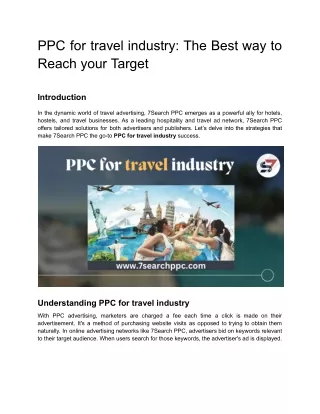 PPC for travel industry: The Best way to Reach your Target