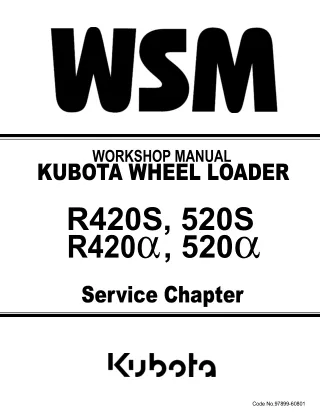 KUBOTA R520S WHEEL LOADER Service Repair Manual