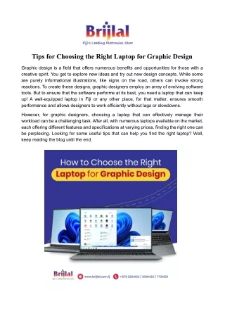 Tips for Choosing the Right Laptop for Graphic Design