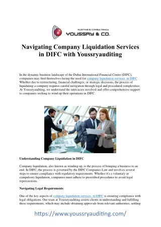 company liquidation services in DIFC