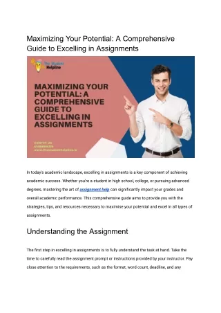 Maximizing Your Potential: A Comprehensive Guide to Excelling in Assignments