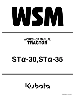 Kubota st-alpha-30 Tractor Service Repair Manual