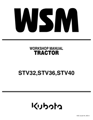 KUBOTA STV32 TRACTOR Service Repair Manual