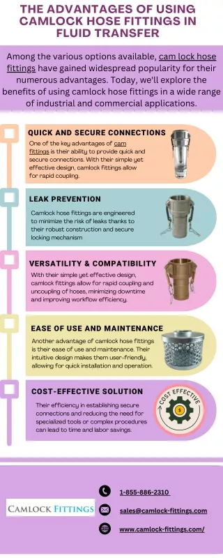 The Advantages of Using Camlock Hose Fittings in Fluid Transfer