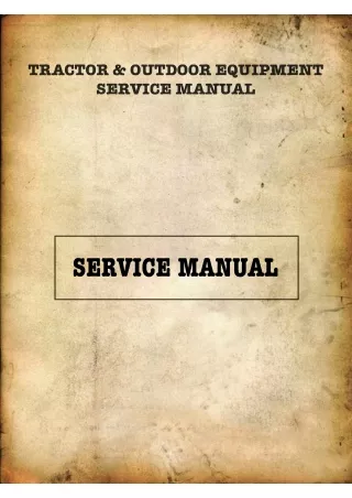 Kubota T1400 Lawn Tractor Service Repair Manual