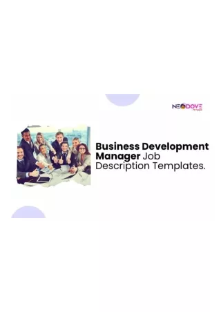 Business Development Manager Job Description Templates