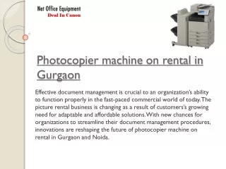 Future of Photocopier Rental Services in Noida and Gurgaon