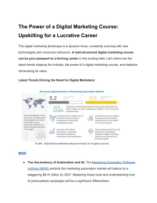 The Power of a Digital Marketing Course Upskilling for a Lucrative Career