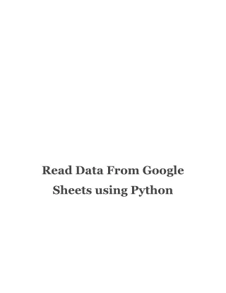 Read Data From Google Sheets using Python