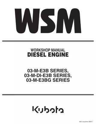 Kubota V2403-M-BG DIESEL ENGINE Service Repair Manual