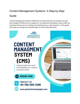 Content Management Systems A Step-by-Step Guide