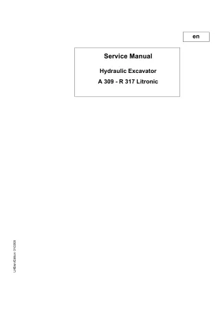 Liebherr A309 Litronic Wheel Excavator Service Repair Manual SN20221 and up