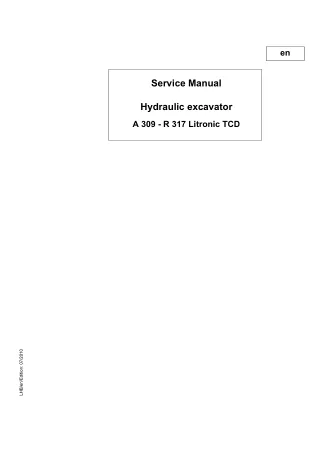 Liebherr A311 Litronic TCD Wheel Excavator Service Repair Manual SN：41128 and up