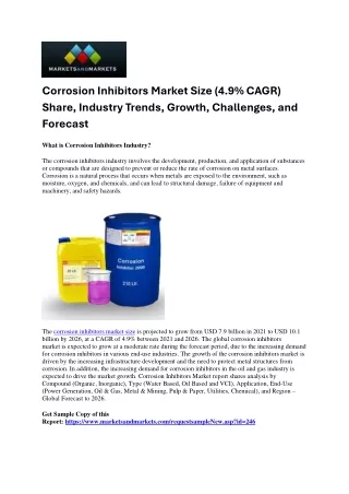 Unlocking the Potential of Corrosion Inhibitors: Market Analysis