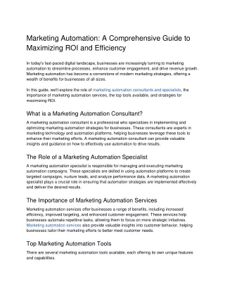 Marketing Automation_ A Comprehensive Guide to Maximizing ROI and Efficiency