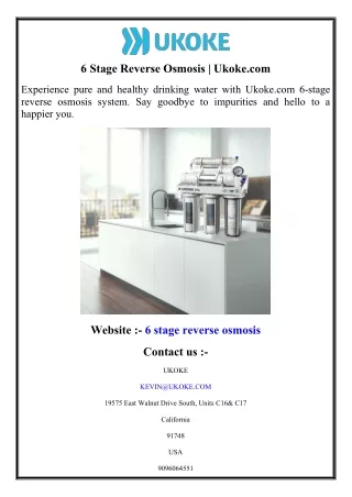 6 Stage Reverse Osmosis  Ukoke.com