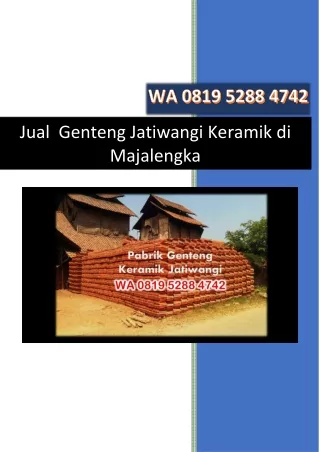 WA 0819 5288 4742, Jual Genteng Keramik Morando Jatiwangi di Batang