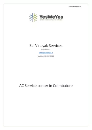 AC Service center in Coimbatore