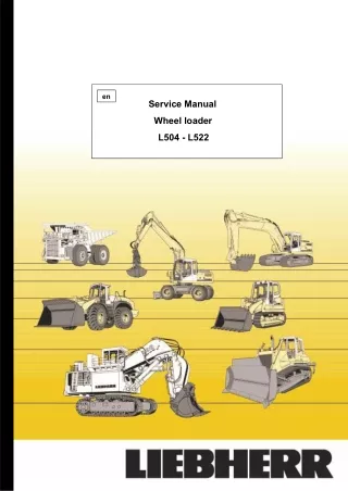 Liebherr L506-426 Wheel Loader Service Repair Manual SN：0101