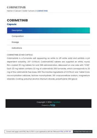 Leading the way in innovative cancer therapies with COBIMETINIB capsules