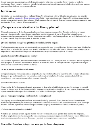 Cuida y embellece tu hogar: Guía completa para el cuidado de tus flores y planta