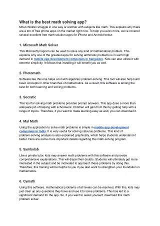 What is the best math solving app