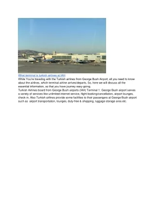 Complete Guide On George Bush Airport- Turkish Airline Terminal