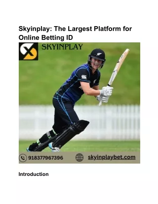 Skyinplay:The Largest Platform for Online Betting ID