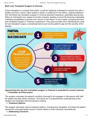 Best Liver Transplant Surgeon in Chennai