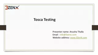 TOSCA TESTING TRAINING IN HYDERABAD