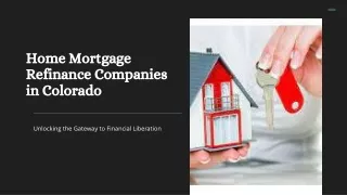 Home Mortgage Refinance Companies in Colorado