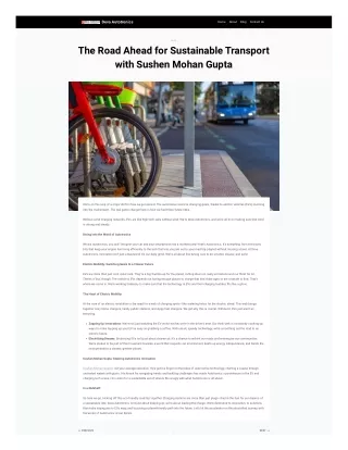 The Road Ahead for Sustainable Transport with Sushen Mohan Gupta