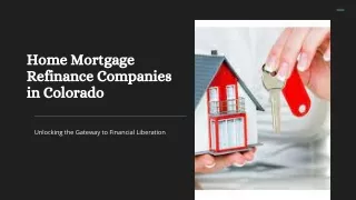 Home Mortgage Refinance Companies in Colorado