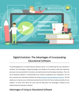 The Advantages of Incorporating Educational Software