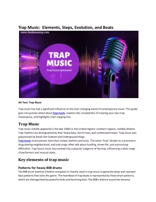 Trap Music : The Intensity of Trap Music Beats