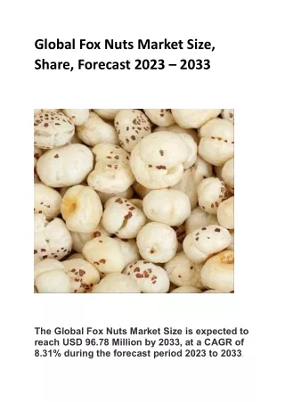 Global Fox Nuts Market