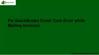 Fix QuickBooks Crash Com Error while Mailing Invoices