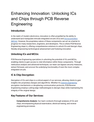 Decrypting the Code: IC & Chip Decryption Techniques in PCB Reverse Engineering