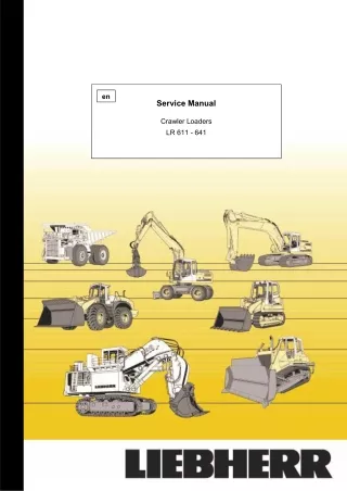 Liebherr LR 631 LR631 Crawler Loader Service Repair Manual