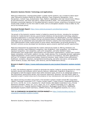 Biometric System Market