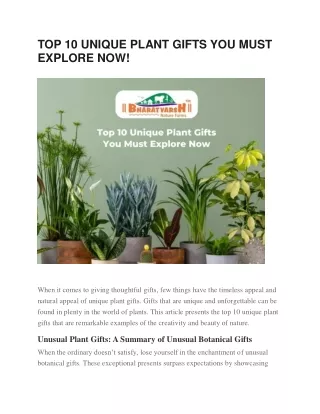 TOP 10 UNIQUE PLANT GIFTS YOU MUST EXPLORE NOW!