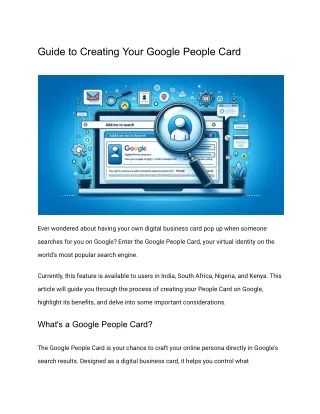 Guide to Creating Your Google People Card - Google Docs