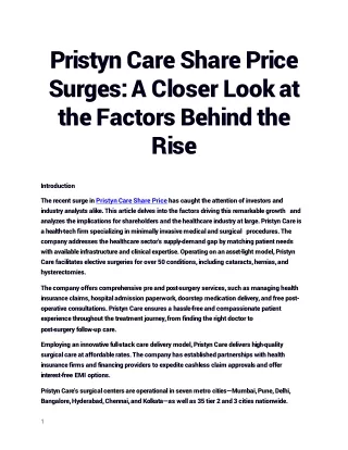 Pristyn Care Share Price Now at Record High