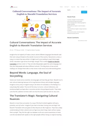 Cultural Conversations The Impact of Accurate English to Marathi Translation Services