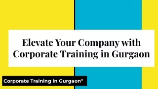 Corporate Training in Gurgaon