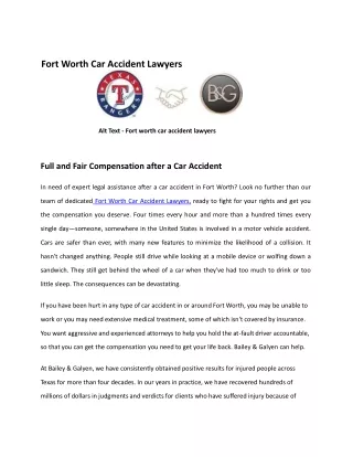 Fort Worth Car Accident Lawyers - Bailey & Galyen Attorneys at Law