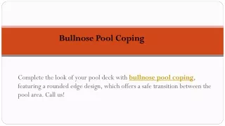 Bullnose Pool Coping