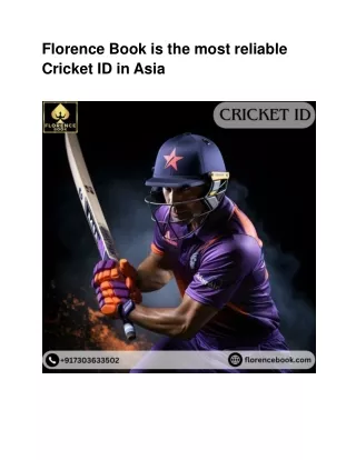 Florence Book is the most reliable Cricket ID in Asia