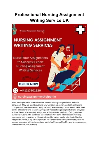 Professional Nursing Assignment Help Services