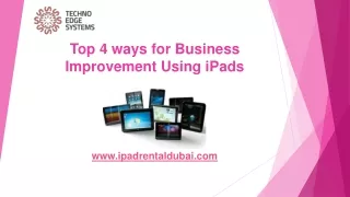 Top 4 ways for Business Improvement Using iPads